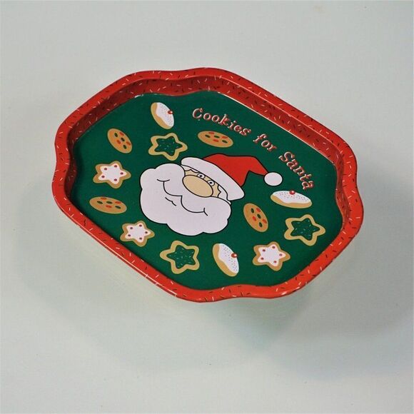 Cookies for Santa Tin Tray Vintage Christmas Holiday - Picture 4 of 5